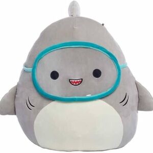 Squishmallows Gray Shark with Teal Goggles